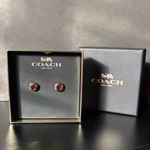 Coach Ruby Red Stud Earrings